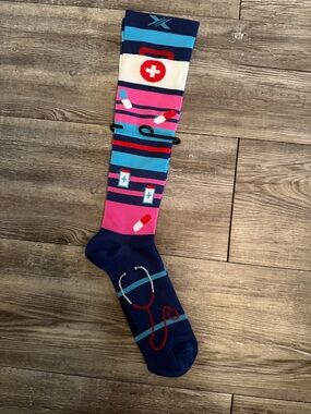 Extreme Fit Nursing/Medical-Themed Knee High Graduated Compression Socks - S/M